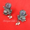 Aqua Blue Stone Ishika Oxidised Earring
