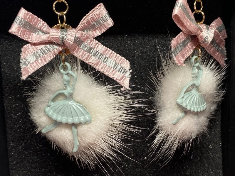 Blue Jalapa Bow Doll Earring