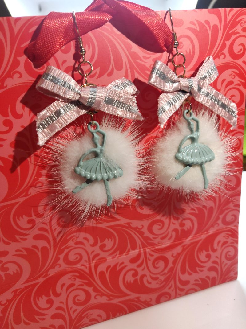 Blue Jalapa Bow Doll Earring - Image 2