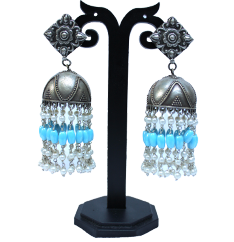 Blue Marie German Silver Earring - Image 2