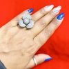 AD Ring  Flower in Black Polish
