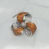 Orange Silver Flower Ring