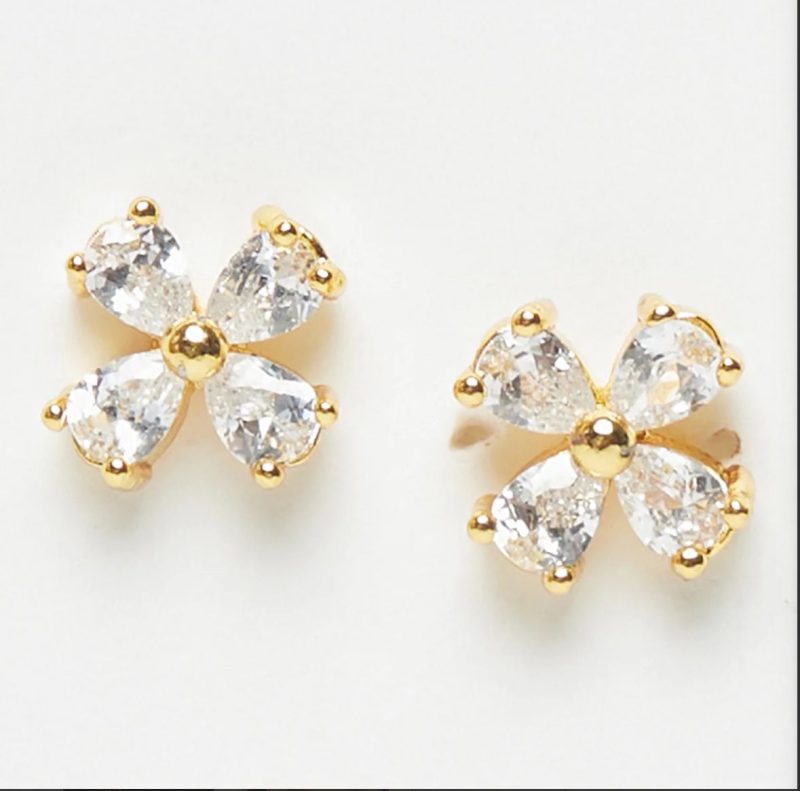 Golden Flower AD Stud Earring