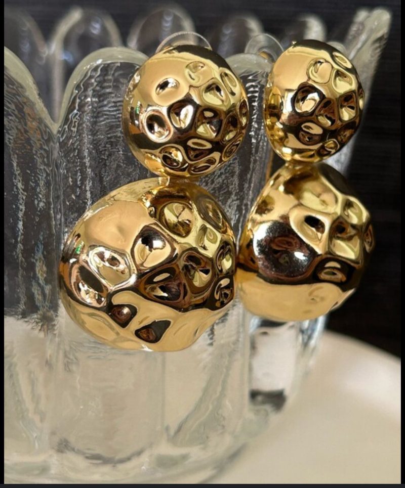 Big Golden Ball Earring - Image 3