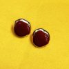 Maroon  Golden Stud Earring