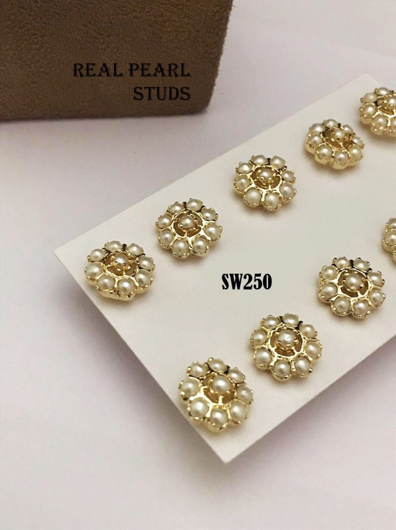 White Erina Stud Earring - Image 2