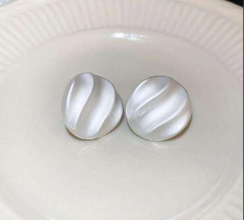 Silver Matte Stud Earring
