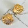 Golden Shell Stud Earring