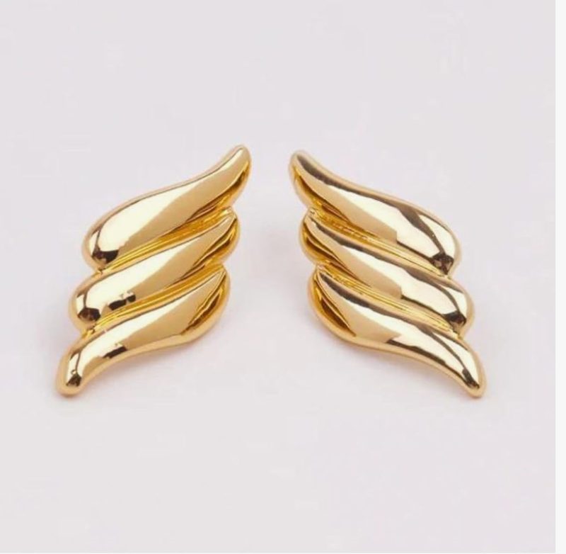 Golden Spiral Shell Stud Earring
