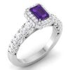 AD Lavender  Rectangle Stone Finger Ring