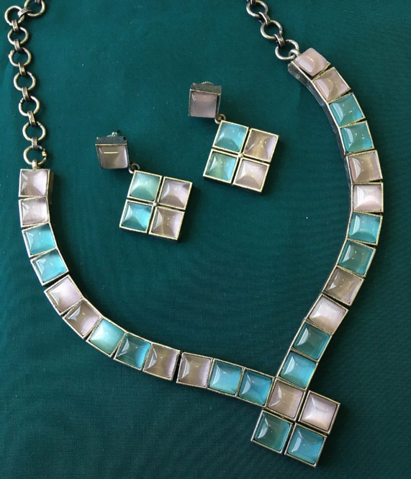 Blue Pink Adia Stone Necklace