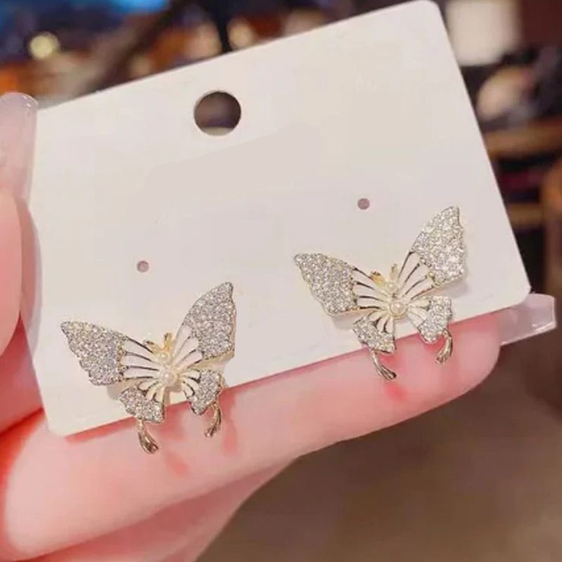 Off White AD Butterfly Stud Earrings