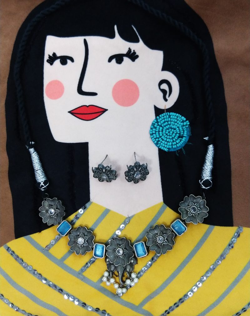 SkyBlue Navi Flower Choker - Image 2