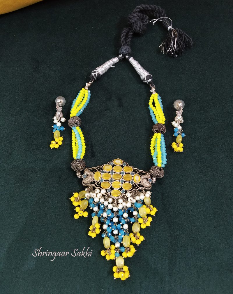 Yellow Paru German Silver Set