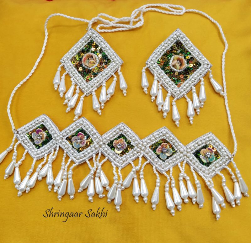 White Color Beads Choker Set