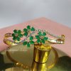 Golden Emerlad Green Pusy Bracelet