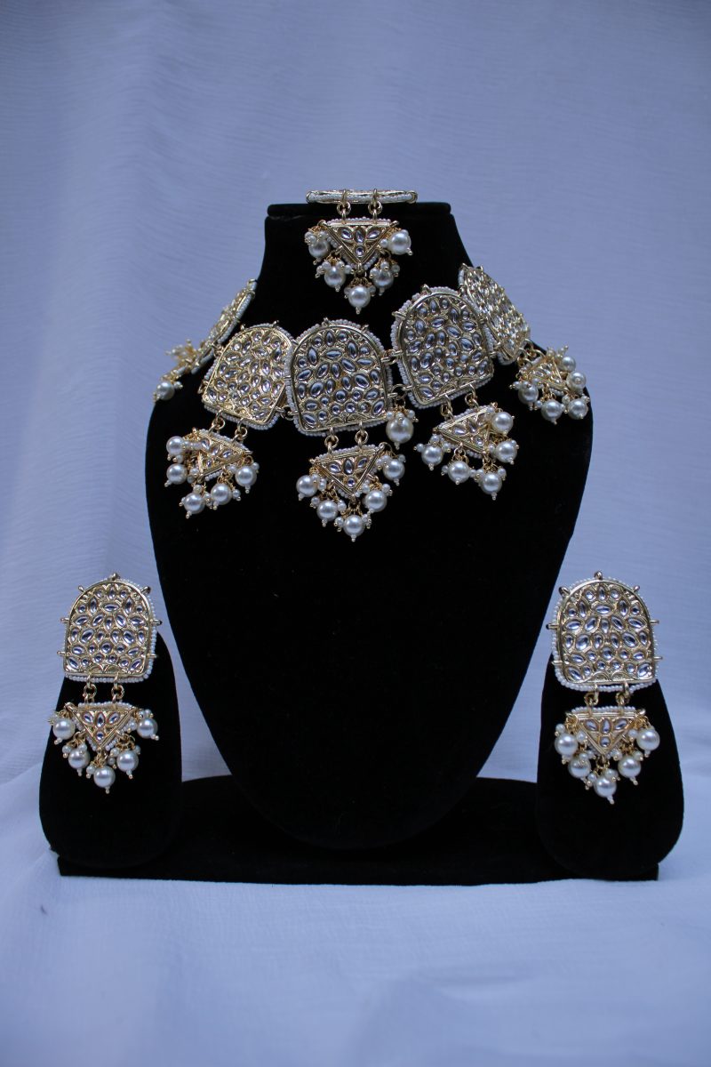 Golden Kirti Necklace Set - Image 4