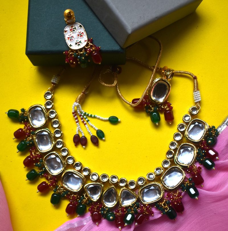 Muticolored Akshra Necklace Set