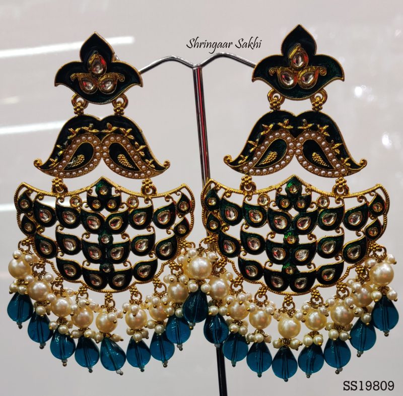 Peacock Green Amri Earrings