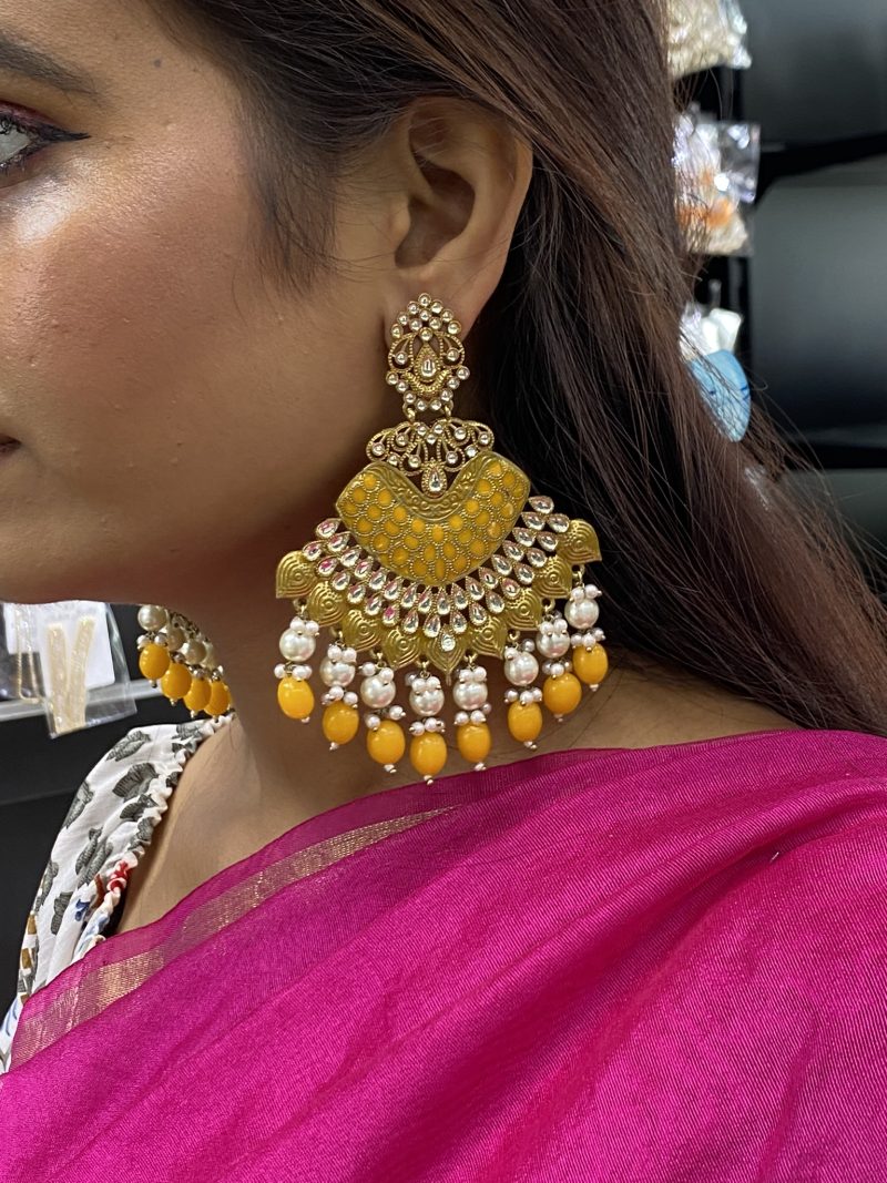 Yellow Monisha Earrings - Image 2
