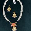 Advika White Red Moti Mala