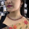 Ruby Tarra  American Diamond Set