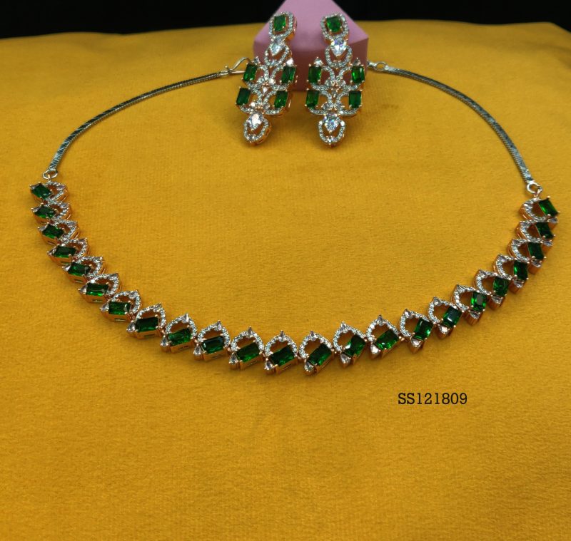 Green Artha American Diamond Set