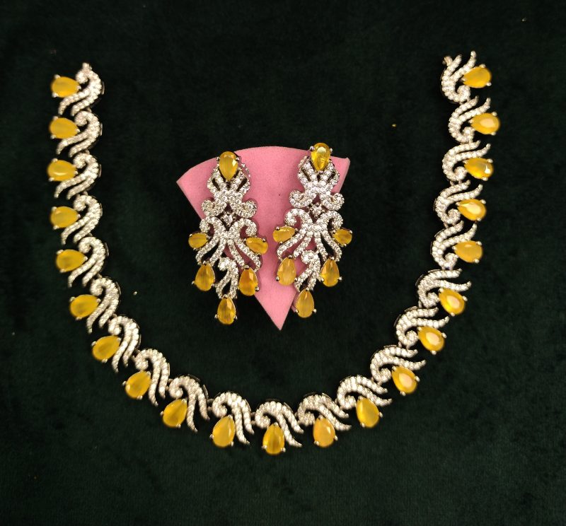 Yellow Diego American Diamond Set