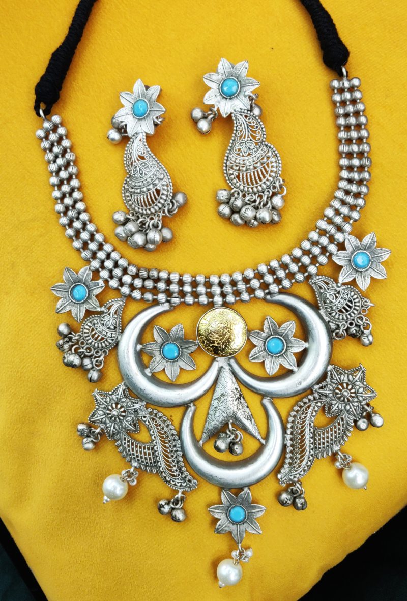 Orchid German Silver Necklace Set