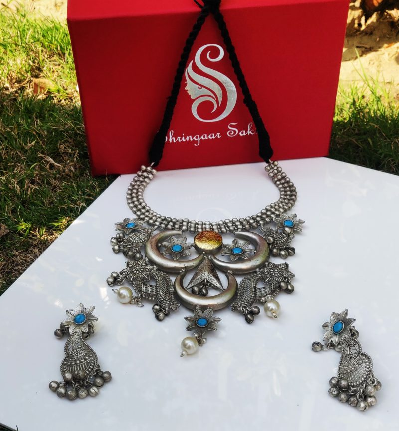 Orchid German Silver Necklace Set - Image 3