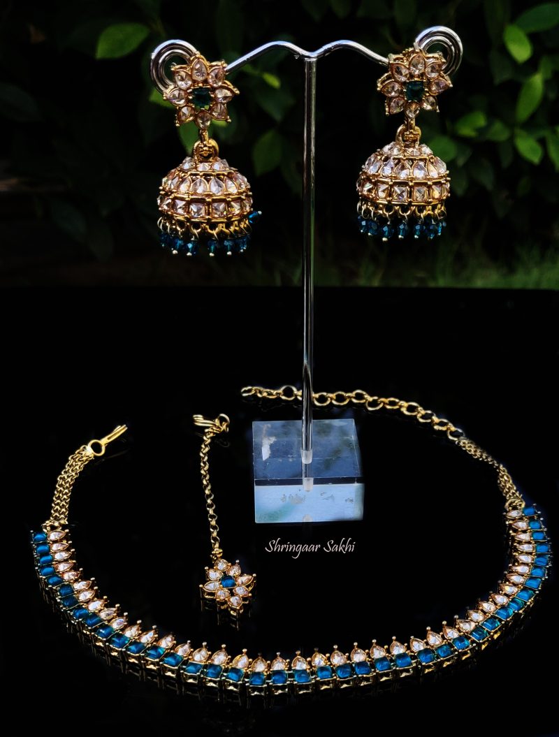 Sapphire Blue Golden Nisha Combo Set - Image 3