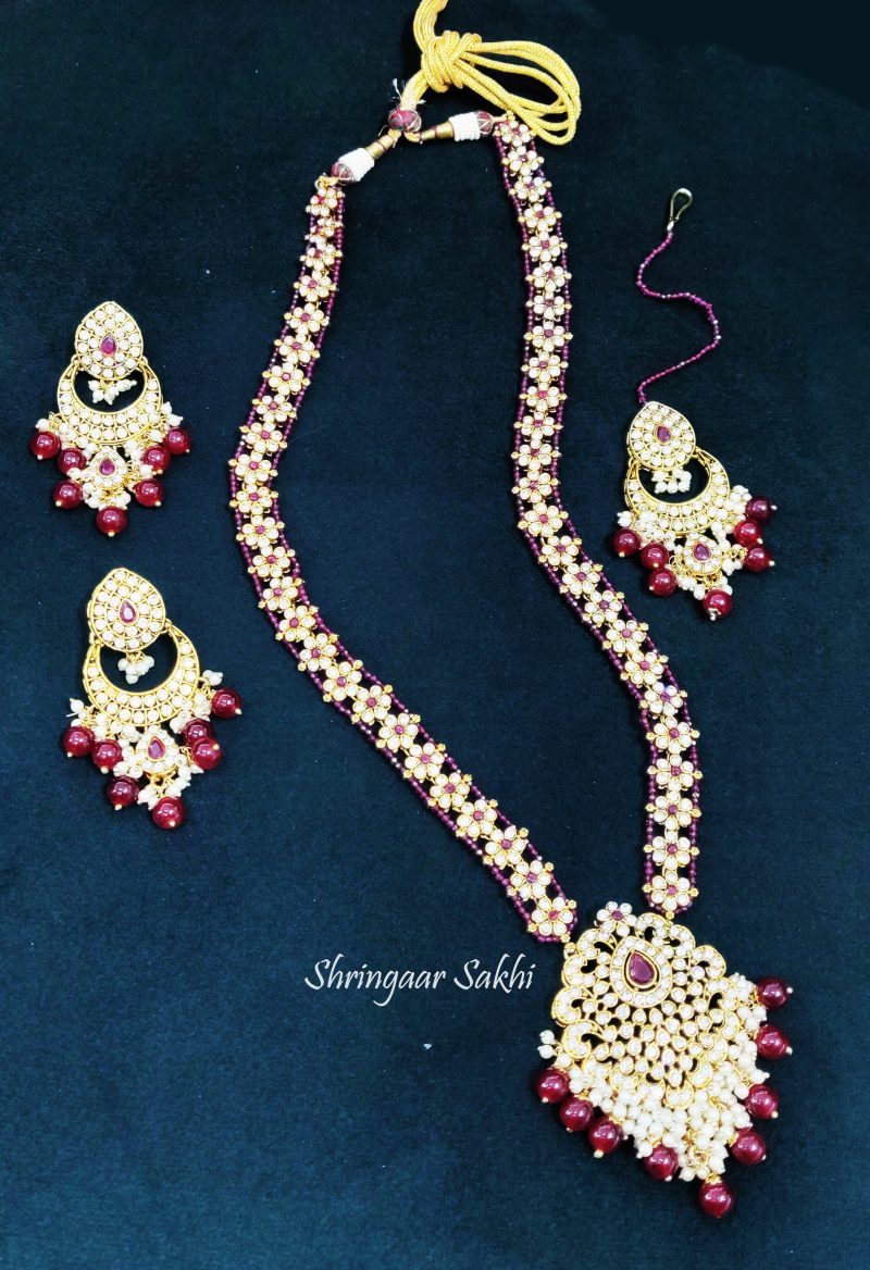 Maroon Kavya Long Combo Set - Image 3