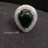 Bottel Green Silver Drona AD Finger Ring