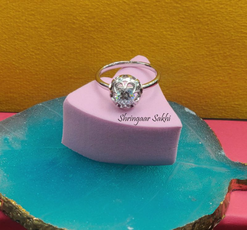 Silver Zoe AD Finger Ring - Image 2