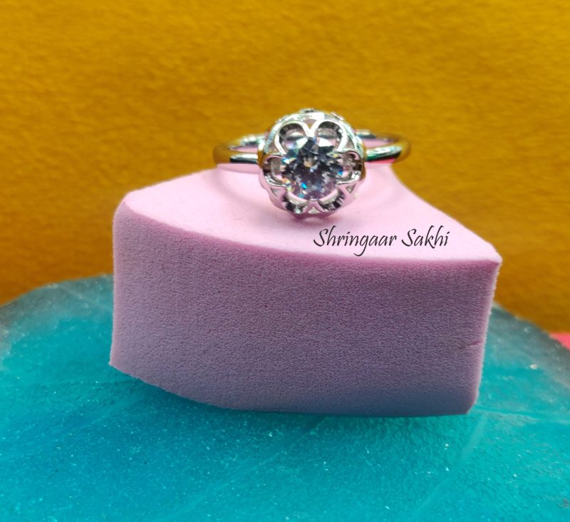 Silver Zoe AD Finger Ring