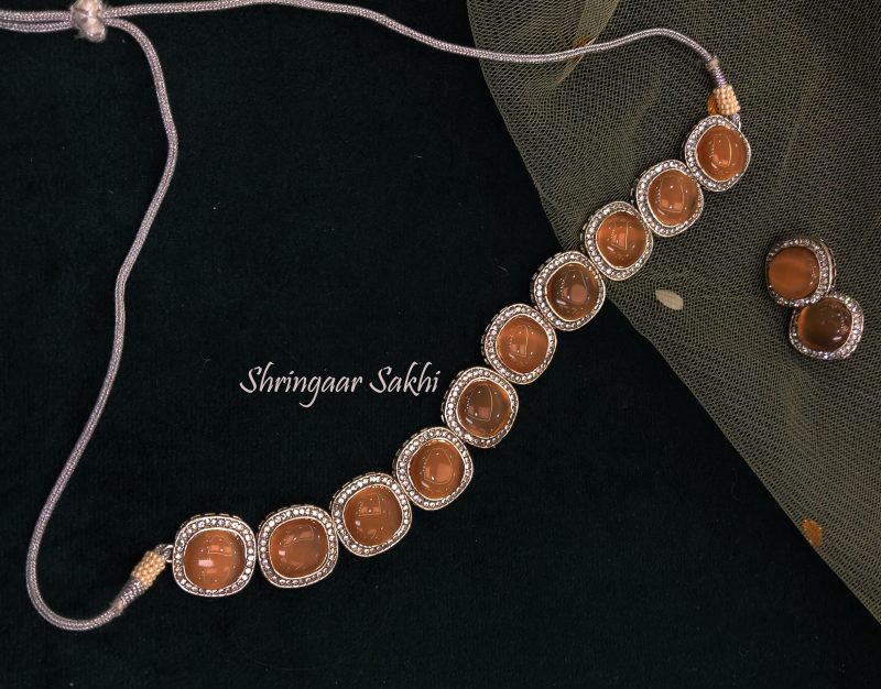 Brown Yana AD Necklace Set - Image 2