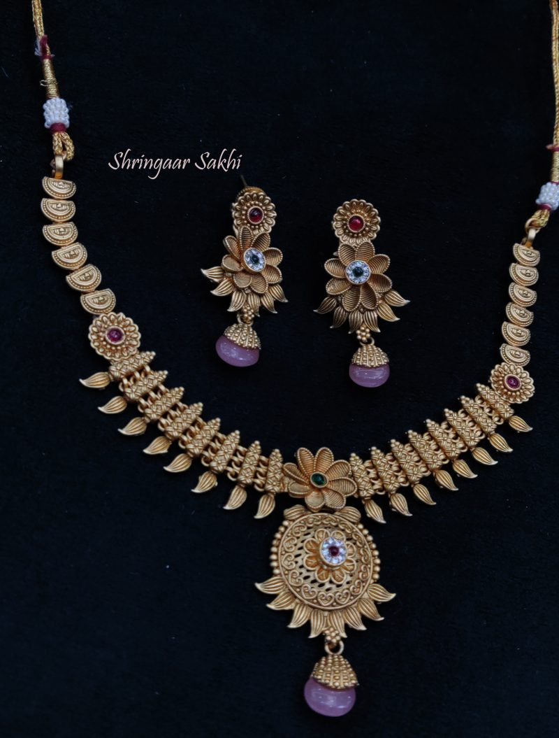 Golden Akshara  Choker Set