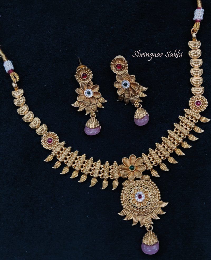 Golden Akshara  Choker Set - Image 3