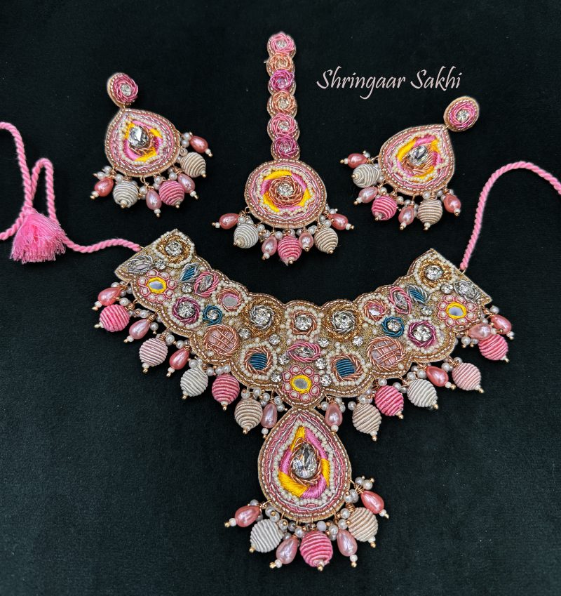 Baby Pink Sehar Floral Combo Set