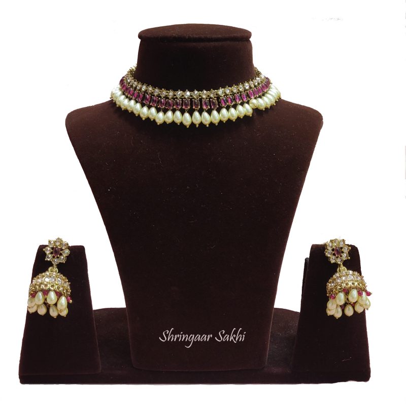 Rani Pink Golden Riya Combo Set - Image 2