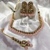 Baby Pink Dhriti Kundan Combo Set