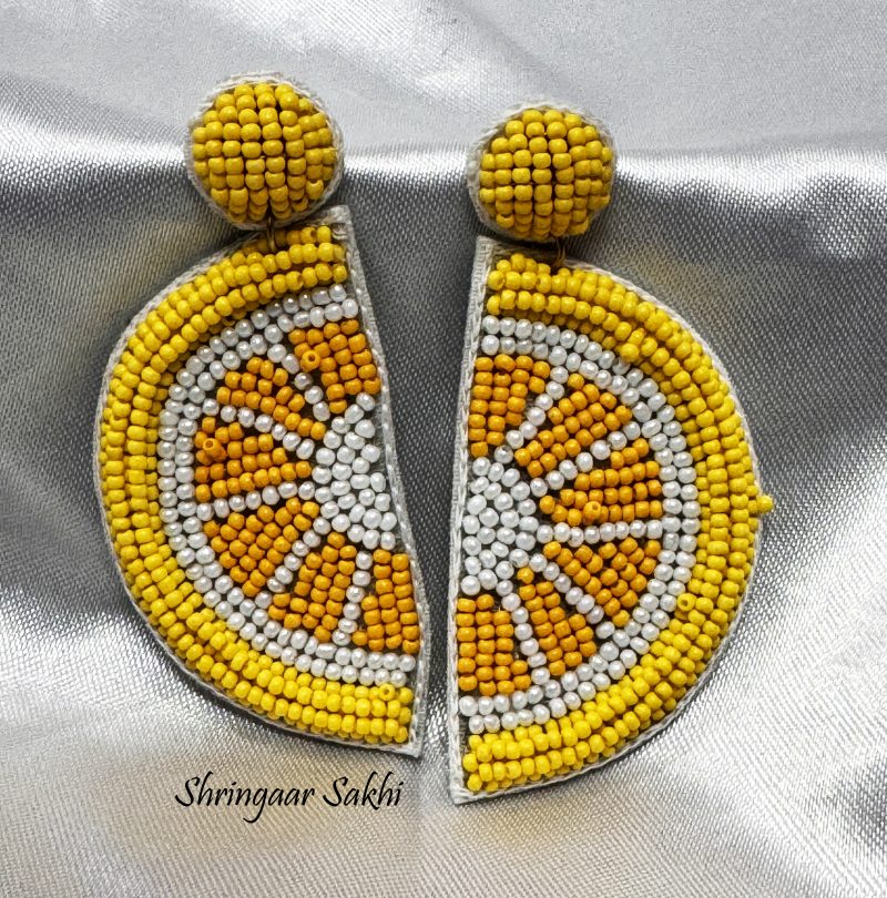 Lemon Yellow Sapna Beads Earring