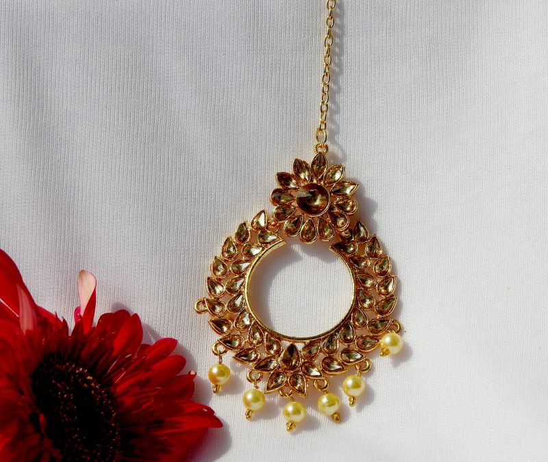 Golden Miraya Maang Tikka - Image 3