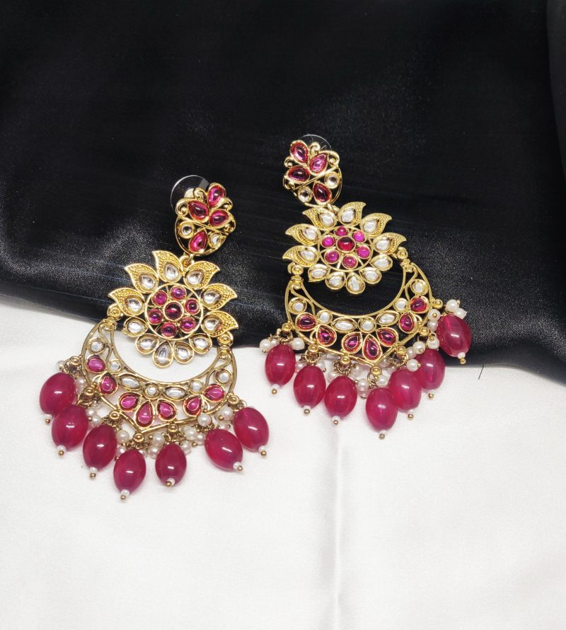 Golden Rani Pink Chandbali