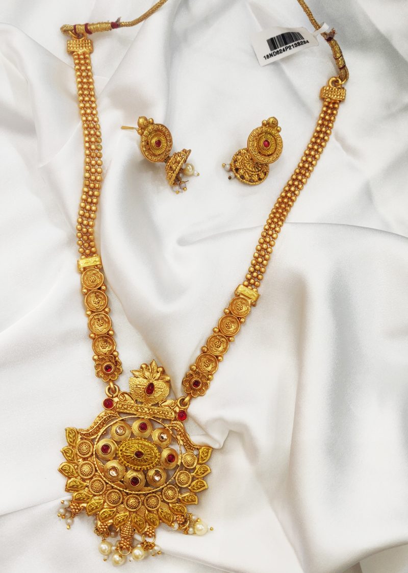 Golden Riddhi Long Necklace Set - Image 2