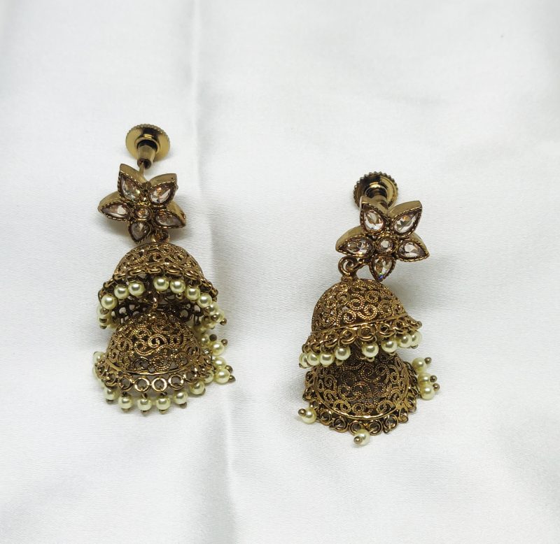 Golden Brass Jhumki - Image 4