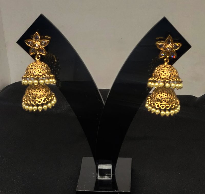 Golden Brass Jhumki - Image 5