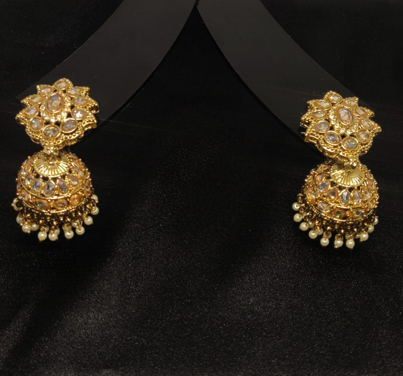 Golden Reverse AD Jhumki - Image 2