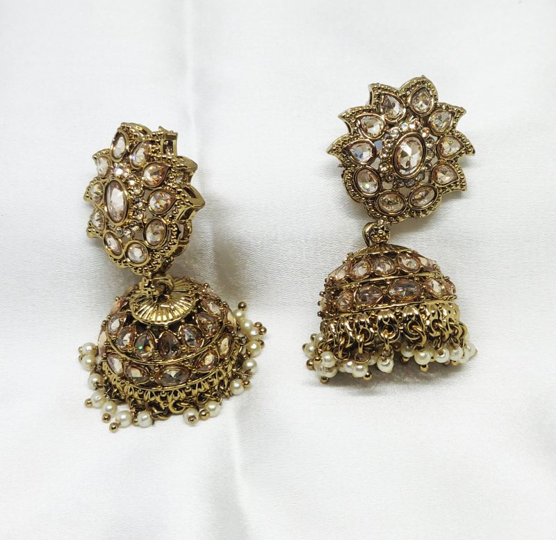 Golden Reverse AD Jhumki - Image 3