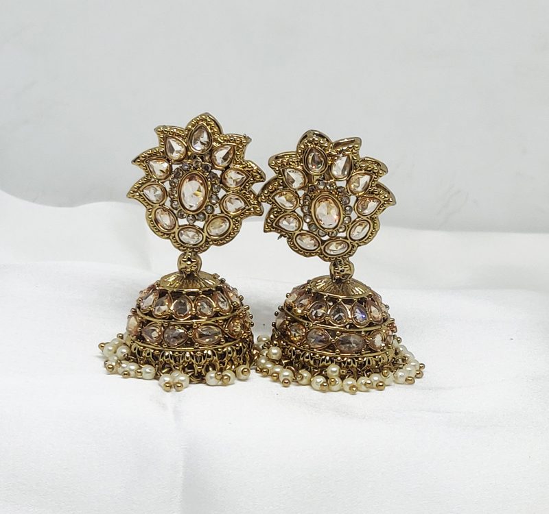 Golden Reverse AD Jhumki - Image 4